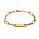 14K Yellow Gold Paper Clip Bracelet Women's - Miral Jewelry
