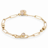 14K Yellow Gold Paper Clip Bracelet Women's - Miral Jewelry