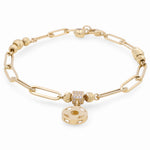 14K Yellow Gold Paper Clip Bracelet Women's - Miral Jewelry