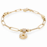 14K Yellow Gold Paper Clip Bracelet Women's - Miral Jewelry