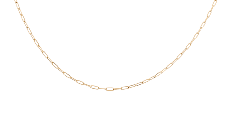 14K Yellow Gold Paper Clip Chain 16" - Miral Jewelry