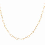 14K Yellow Gold Paper Clip Chain 18" - Miral Jewelry