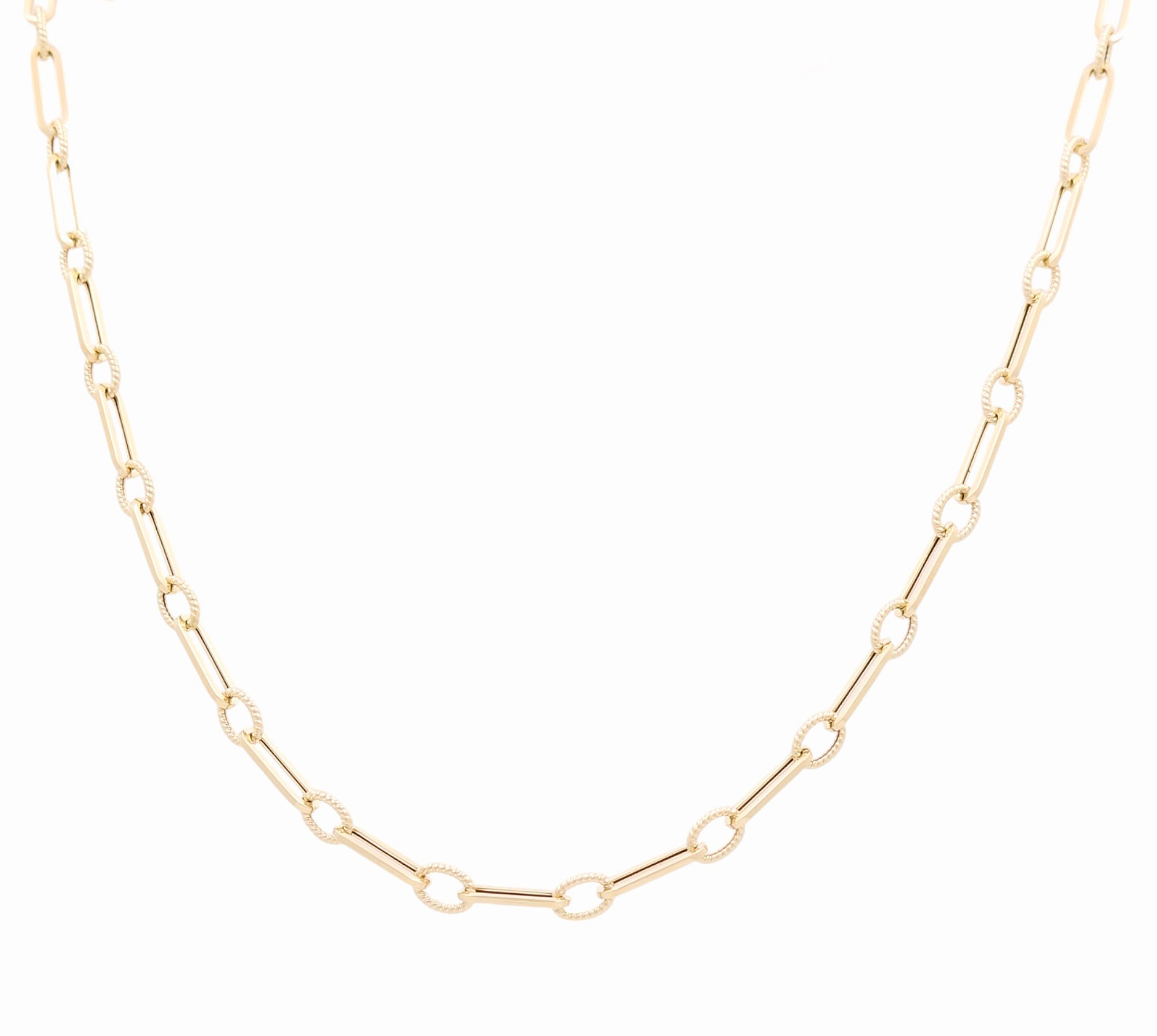 14K Yellow Gold Paper Clip Chain 18" - Miral Jewelry