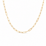14k Yellow Gold Paper Clip Necklaces 18" - Miral Jewelry