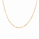 14k Yellow Gold Paper Clip Necklaces 18" - Miral Jewelry