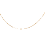 14K Yellow Gold Paper Clip Women's Chain 18" - Miral Jewelry