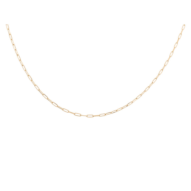 14K Yellow Gold Fine Paper Clip Chain 18in, 1.2 g