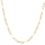 14K Yellow Gold Paper Clip Women's Chain 20" - Miral Jewelry