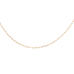 14K Yellow Gold Paper Clip Women's Chain 20" - Miral Jewelry