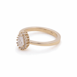 14K Yellow Gold Pear with Cz Fashion Women's Ring - Miral Jewelry