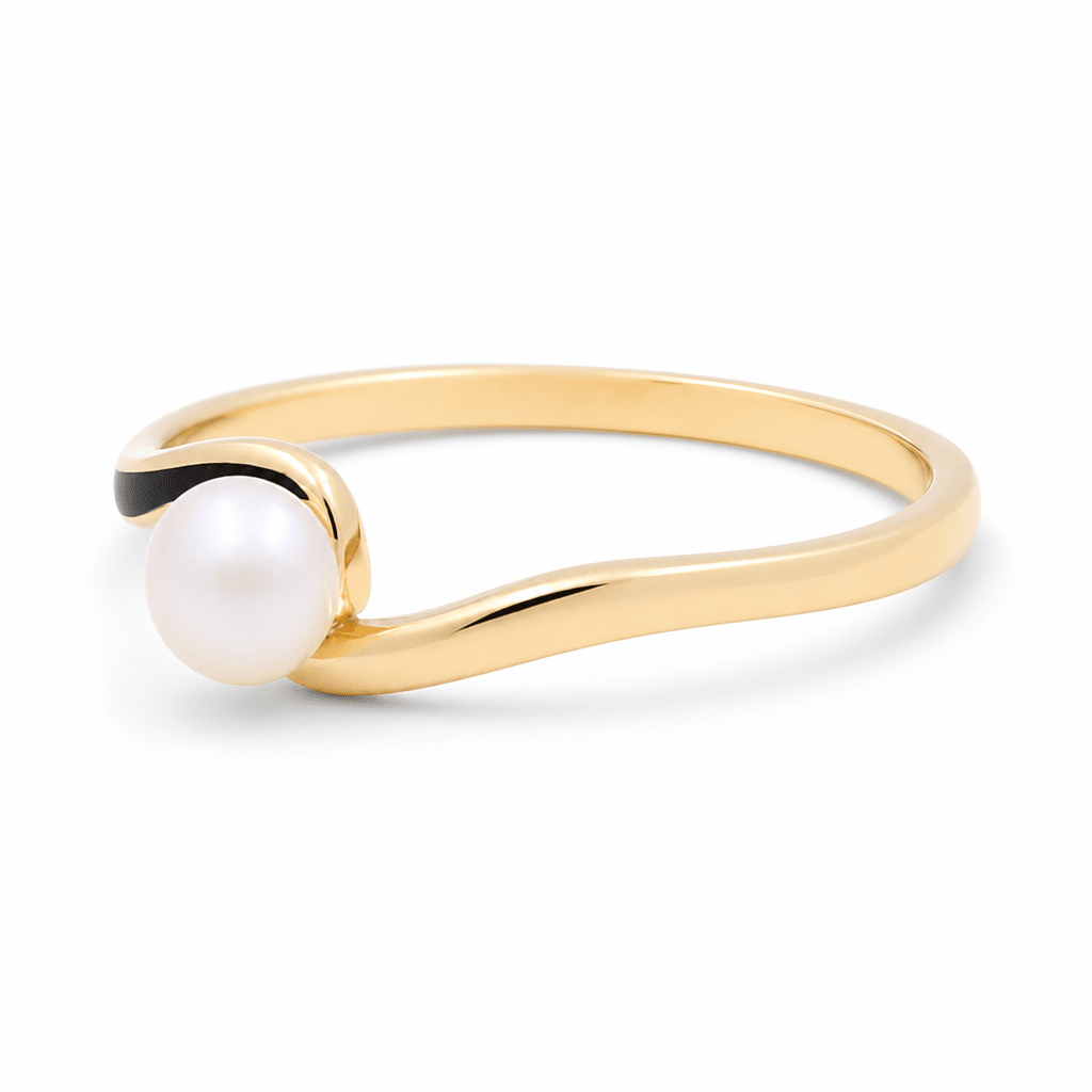 14K Yellow Gold Pearl Fashion Women's Ring - Miral Jewelry