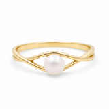 14K Yellow Gold Pearl Fashion Women's Ring - Miral Jewelry