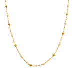 14K Yellow Gold Pearl Women's Necklace 18" - Miral Jewelry
