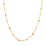 14K Yellow Gold Pearl Women's Necklace 18" - Miral Jewelry