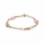 14K Yellow Gold Pink Fish Bracelet Kid - Miral Jewelry