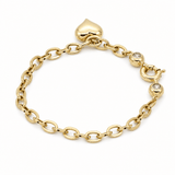 14K Yellow Gold Puffed Heart Toggle Bracelet 7.5in – view 2