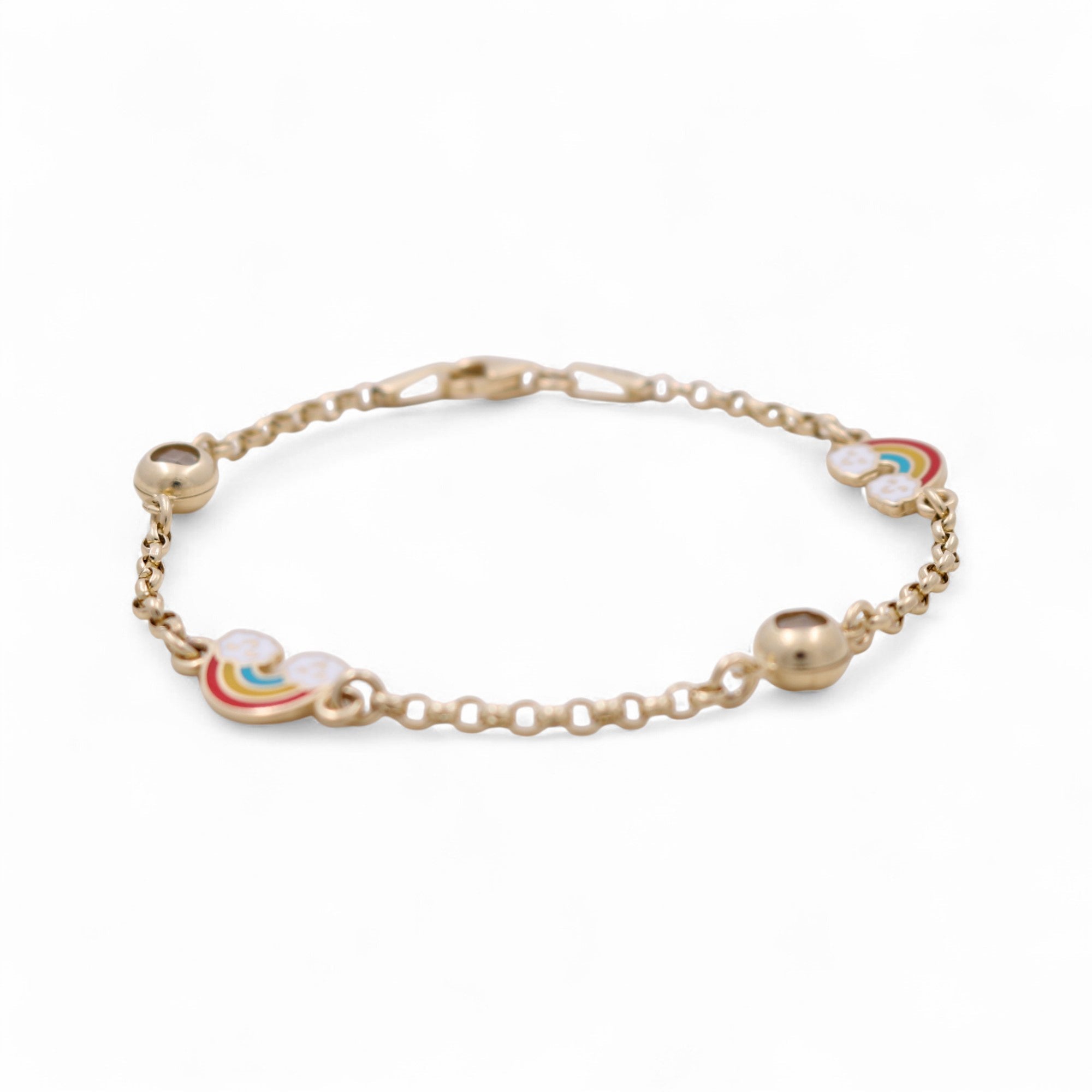 14K Yellow Gold Rainbow Bracelet Kid - Miral Jewelry