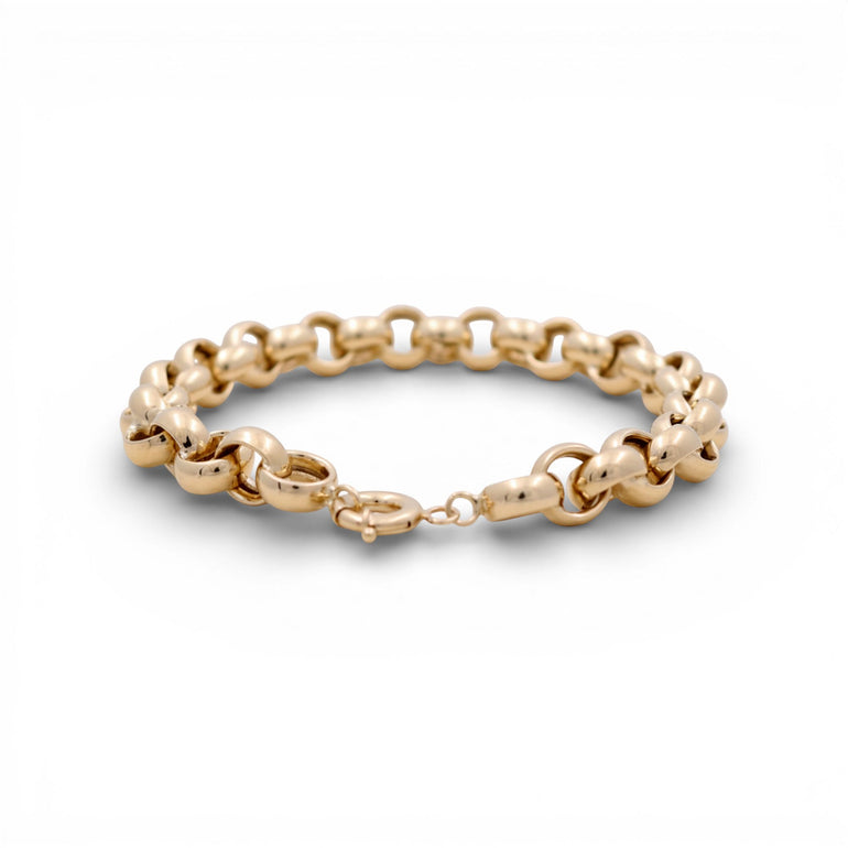 14K Yellow Gold Rolo Bracelet - Miral Jewelry
