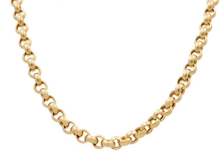 14K Yellow Gold Rolo Link Chain 18" - Miral Jewelry