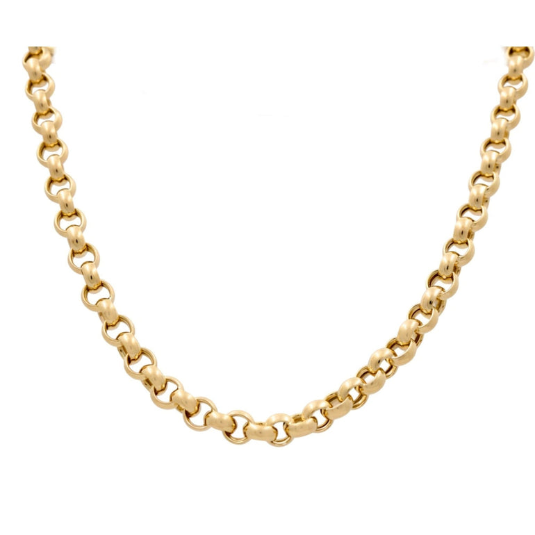14K Yellow Gold Bold Rolo Chain 18in, 28 g