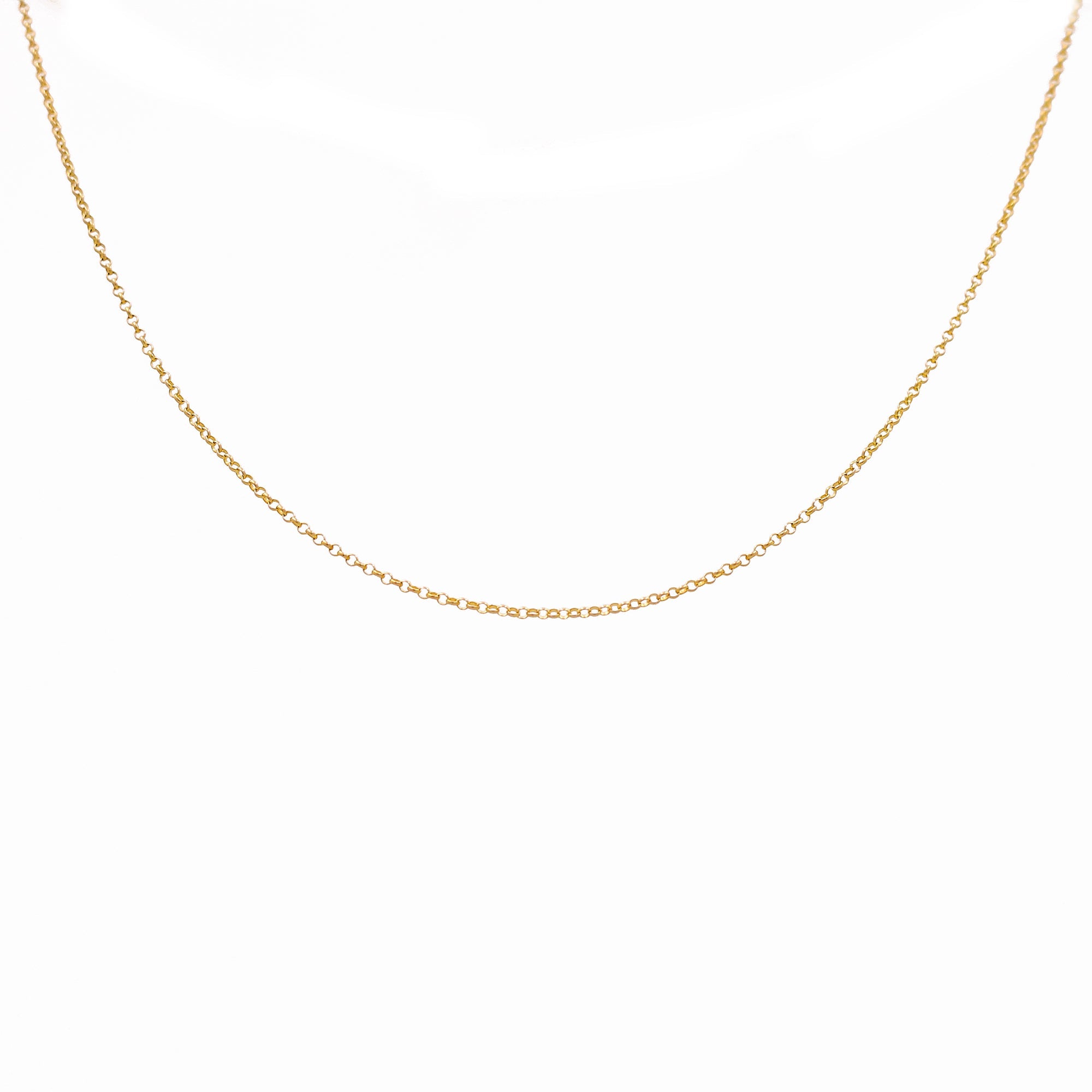 14K Yellow Gold Rolo Link Chain 18" - Miral Jewelry