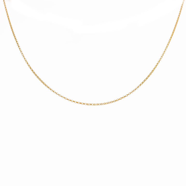 14K Yellow Gold Rolo Link Chain 18" - Miral Jewelry