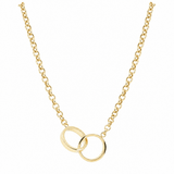 14K Yellow Gold Rolo Necklace with Interlocking Circles – 19" - Miral Jewelry
