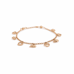 14K Yellow Gold Rolo with Charms Link Women's Bracelet - Miral Jewelry
