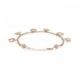 14K Yellow Gold Rolo with Charms Link Women's Bracelet - Miral Jewelry