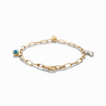 14K Yellow Gold Rolo with Charms Women's Bracelet - Miral Jewelry
