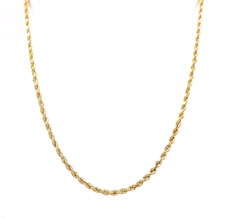 14K Yellow Gold Rope Chain 20" - Miral Jewelry