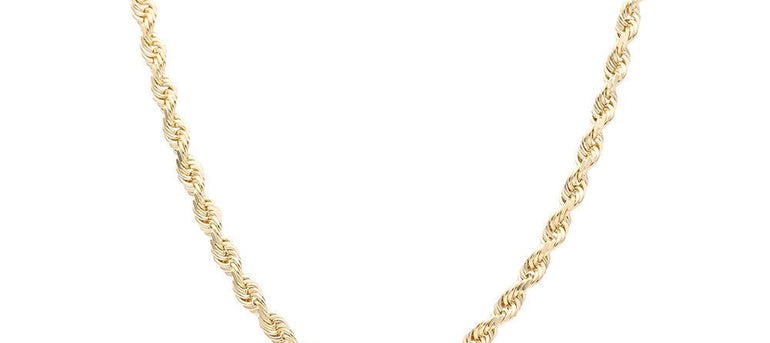 14K Yellow Gold Rope Chain 20" - Miral Jewelry