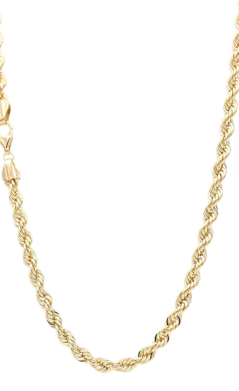 14K Yellow Gold Rope Chain 24" - Miral Jewelry