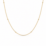 14k Yellow Gold Rope with Beads Necklaces 18" - Miral Jewelry