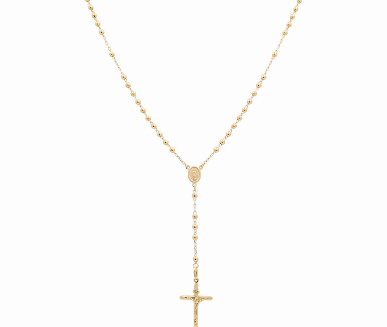 14k Yellow Gold Rosary 22" - Miral Jewelry