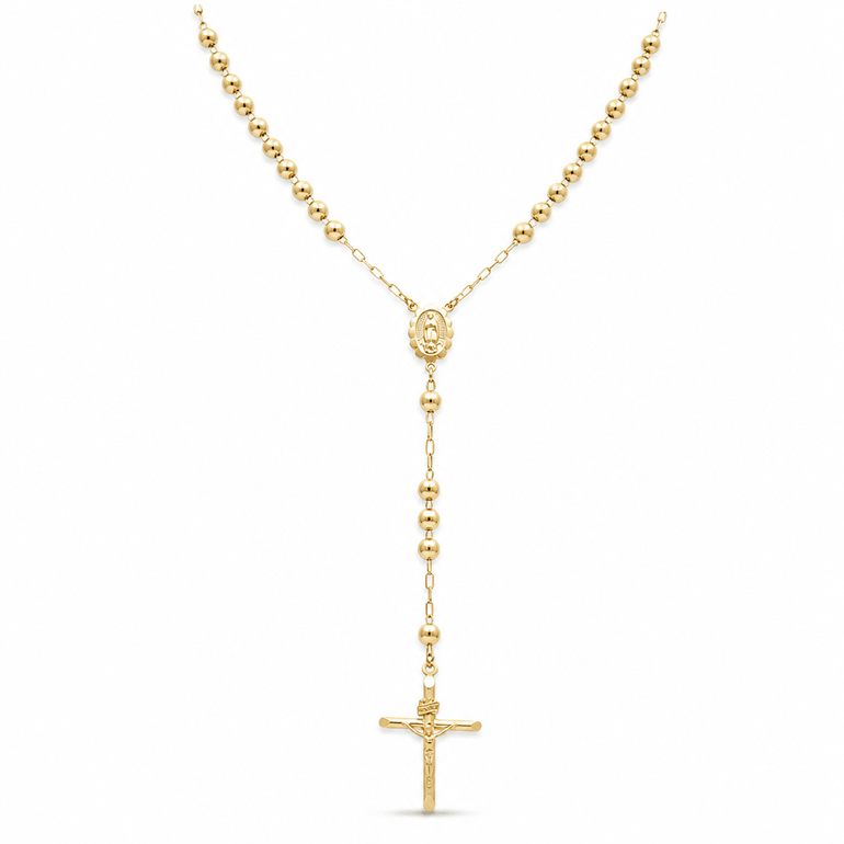 14k Yellow Gold Rosary 24" - Miral Jewelry