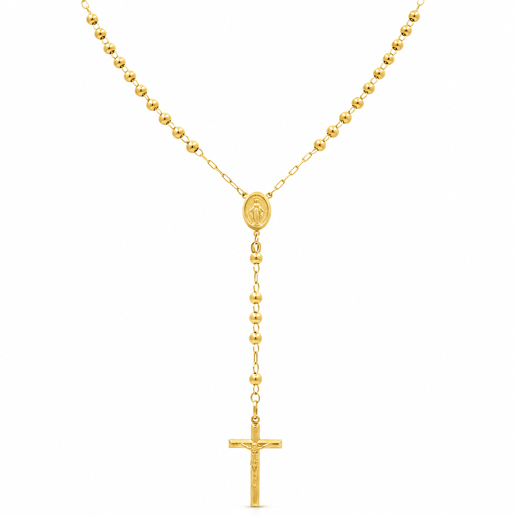 14k Yellow Gold Rosary 26" - Miral Jewelry
