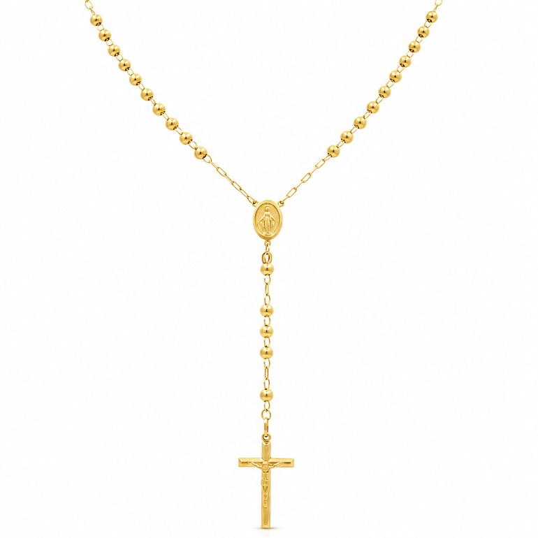 14k Yellow Gold Rosary 26" - Miral Jewelry