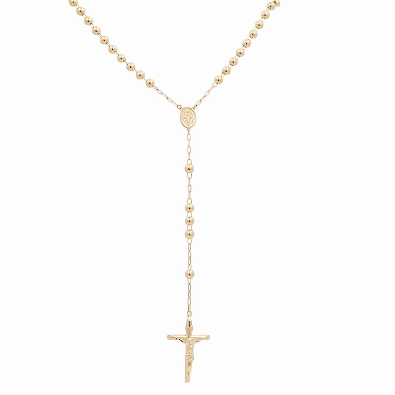 14k Yellow Gold Rosary Necklace - Miral Jewelry