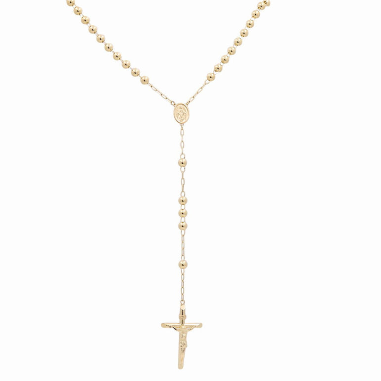 14k Yellow Gold Rosary Necklace - Miral Jewelry