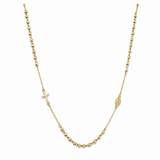 14K Yellow Gold Rosary Necklace with Cross & Virgin Medal 16.5in