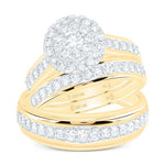 14k Yellow Gold Round 3 Pieces Set with 1.37tw Round Diamonds - Miral Jewelry