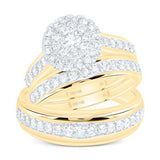 14k Yellow Gold Round 3 Pieces Set with 1.37tw Round Diamonds - Miral Jewelry