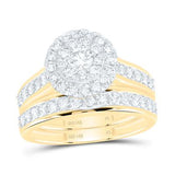 14k Yellow Gold Round 3 Pieces Set with 1.37tw Round Diamonds - Miral Jewelry