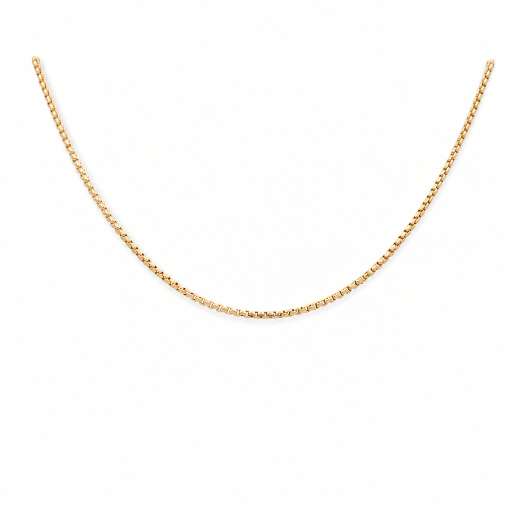 14K Yellow Gold Round Box 16" - Miral Jewelry