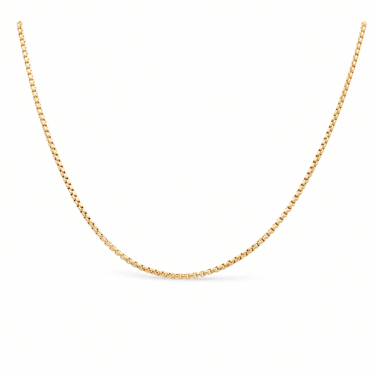 14K Yellow Gold Round Box 18" - Miral Jewelry