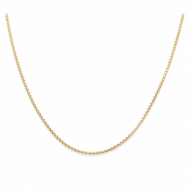 14K Yellow Gold Round Box 18" - Miral Jewelry