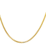 14K Yellow Gold Round Box Chain 19.5" - Miral Jewelry