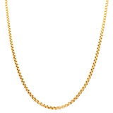 14K Yellow Gold Round Box Chain 21.5" - Miral Jewelry
