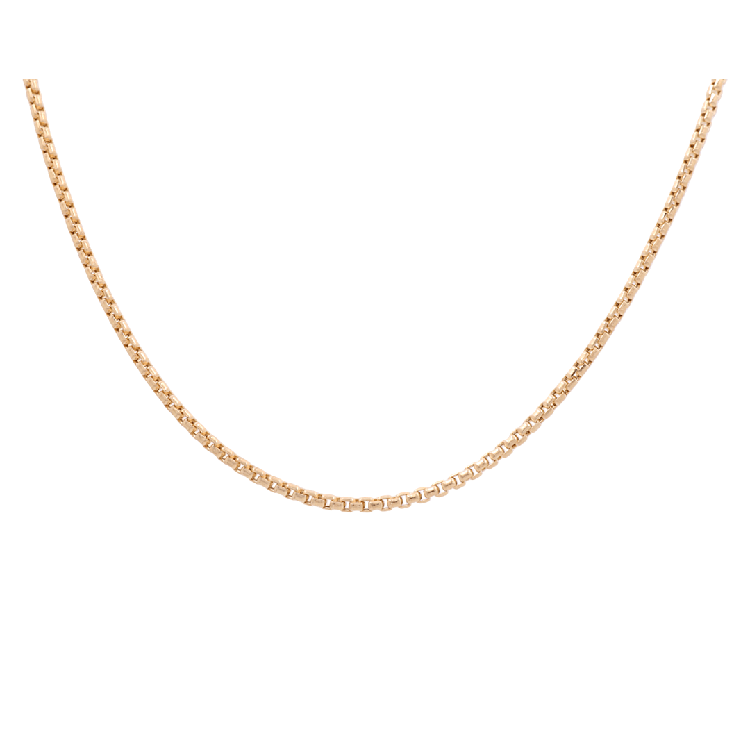 14K Yellow Gold Round Box Chain 2.5mm, 16in, 5.2 g